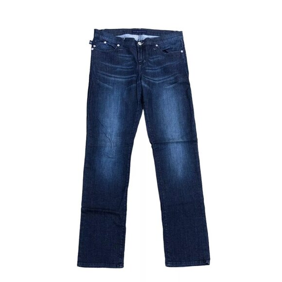 Rock & Republic Denim - ROCK & REPUBLIC Straight Leg Jeans Women's 12 Blue Denim Mid Rise Dark W…​